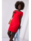 Rotes Kleid mit kurzen Ärmeln 9967 – Online-Shop – Boutique